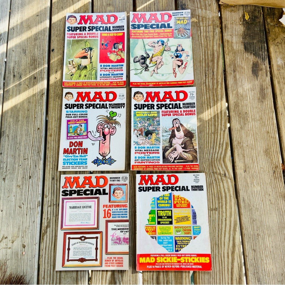 Vintage Mad Magazine Super Special Collection Seventies Comics set of 6